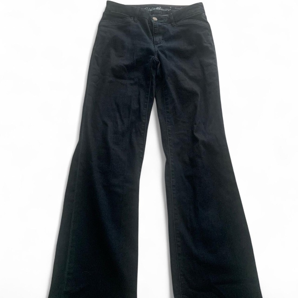Eddie Bauer Elysian Jeans Women's 2 Curvy Wide Leg Trouser Blue Stretch Denim